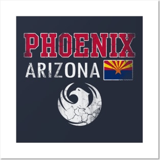 Retro Phoenix Arizona Flag Vintage Style Posters and Art